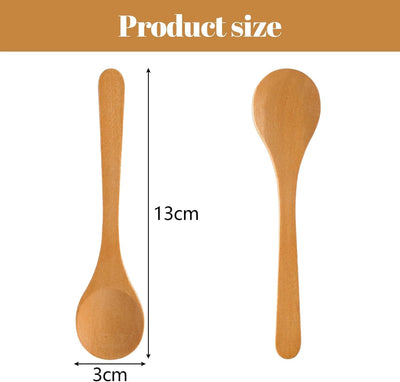 Cucharas pequeñas de madera para té, café, azúcar, helado, sal y especias, 5.1 pulgadas