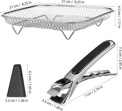 Soporte para freidora aire 3 niveles acero inox con clip