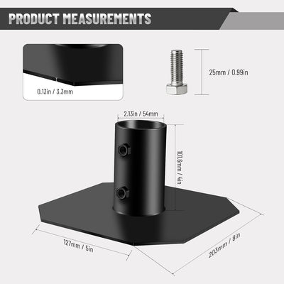 Placa base muelle resistente soporte poste aluminio acero pack 2
