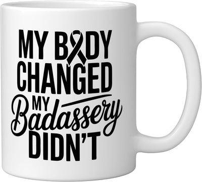 Taza Cerámica para Sobrevivientes de Cáncer de Mama Blanca