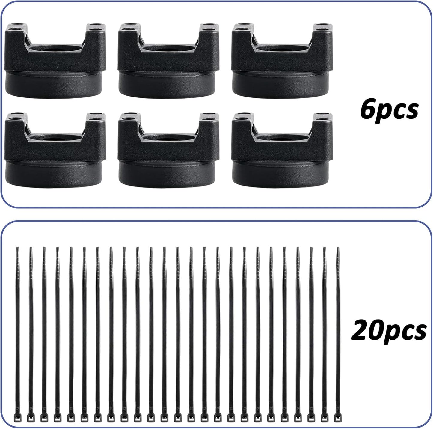 6 Pzas Base Magnética Soporte Cable Negro Multiuso