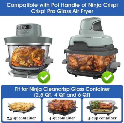 4 Fundas silicona freidora aire Ninja Cleancr 2.5-6qt gris