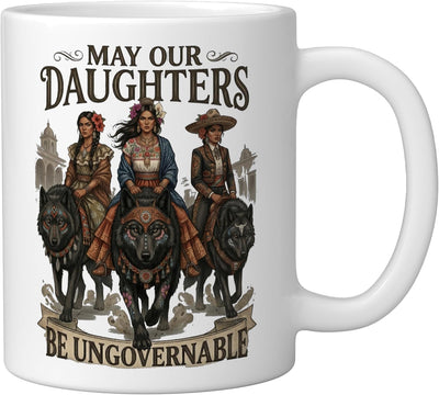 Taza Cerámica para Mamá Latina Feminista Blanca