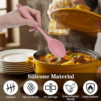 4 Pzas Cucharas Silicón Resistente Calor para Cocina y Mezclar