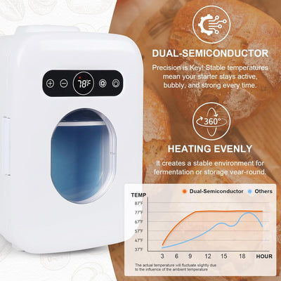 Masa madre con ventana control de temperatura 41-122 °F 10 litros
