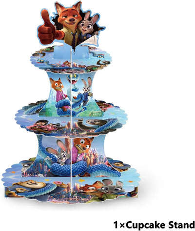 Soporte para cupcakes y pastel temático Zootopia 2