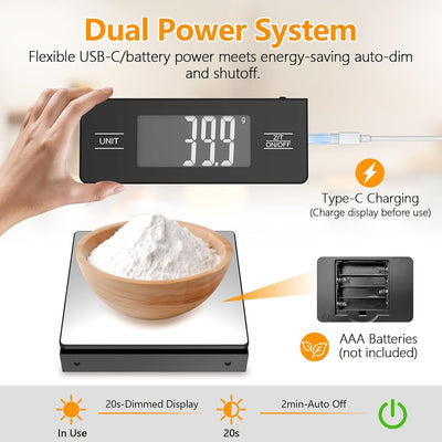 Báscula cocina digital acero inox 11lb LCD retroiluminado con tara
