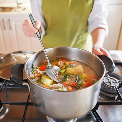 8 Pzas Cucharas Cocina Silicón con Mango Acero Inox