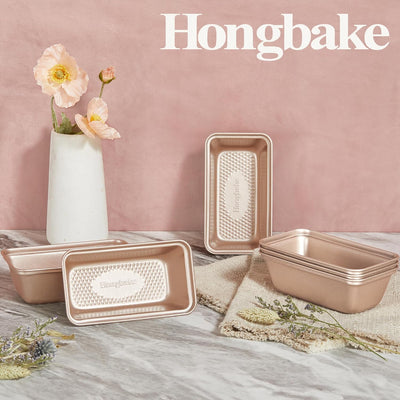 Paquete de 3 mini moldes antiadherentes para pan casero con textura de diamante