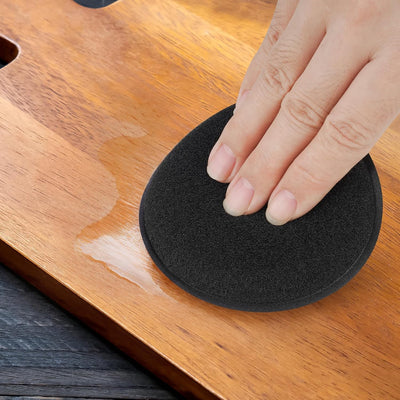 4 Almohadillas Aplicadoras Madera Cera 4pulg Reutilizables Negro