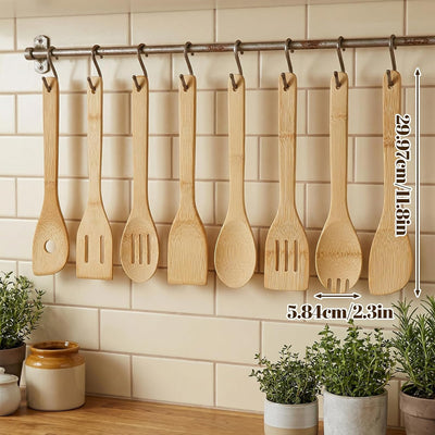 Set 32 Utensilios Bambú Antiadherente para Wok
