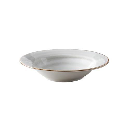 Cuenco borde 9.75pulg gris artesanal