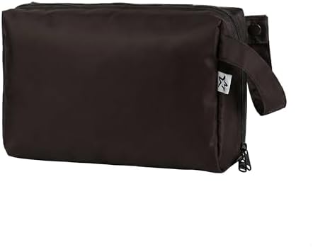 Bolsa maquillaje impermeable con compartimentos asa viaje negro