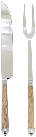 Set Cuchillos Tenedores Carne Mango Madera Acero Inox