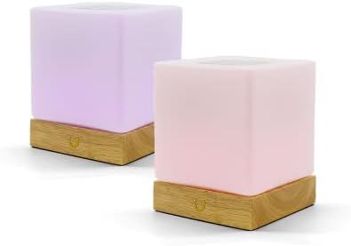 Lámpara madera vidrio con WiFi Bluetooth natural