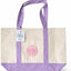 Bolsa tela reutilizable con bolsillo y borde morado