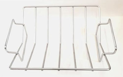 Parrilla multiusos acero inox estante V para pavo y costillas BBQ