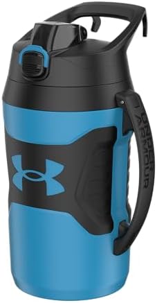 Botella agua 64oz aislada con asa resistente fugas deporte azul