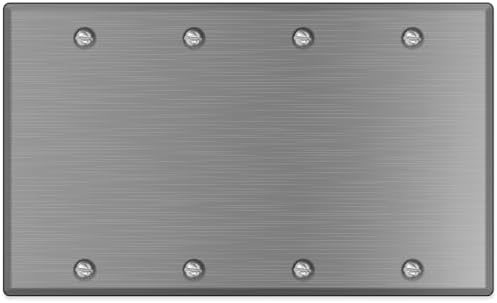 Placa pared acero inox blanca 4 bandas cubierta interruptor
