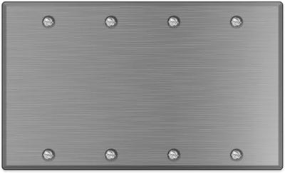 Placa pared acero inox blanca 4 bandas cubierta interruptor