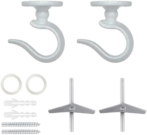 Gancho techo para luces y candelabros metal 2uds blanco