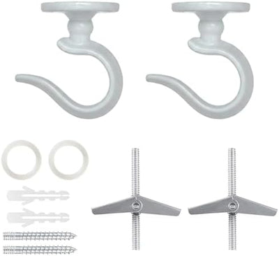 Gancho techo para luces y candelabros metal 2uds blanco