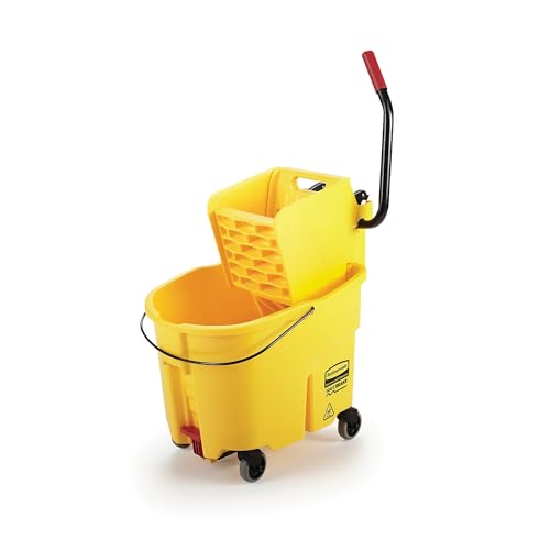 Cubo trapeador escurridor pedal amarillo profesional