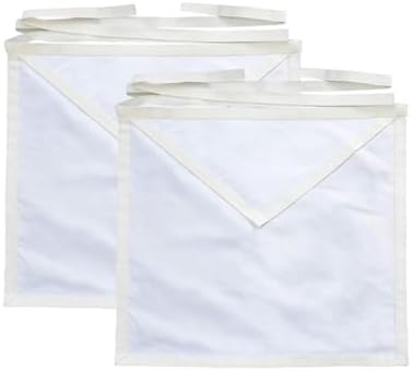Delantal masónico para aprendiz blanco Fellowcraft logia Duck Cotton