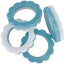 Anillo para servilletas teal y blanco de acrílico set de 4