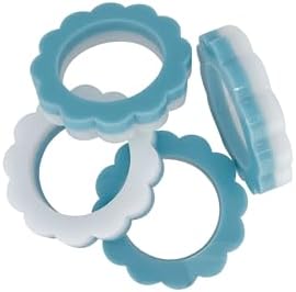 Anillo para servilletas teal y blanco de acrílico set de 4
