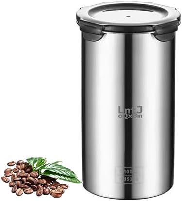Recipiente café acero inox con tapa transparente hermético