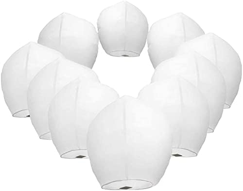 10 Linternas Papel Blanco Colgantes Decoración Fiesta