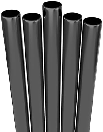 5 Pajitas Acero Inox Negro 10.23pulg Reutilizables Batidos