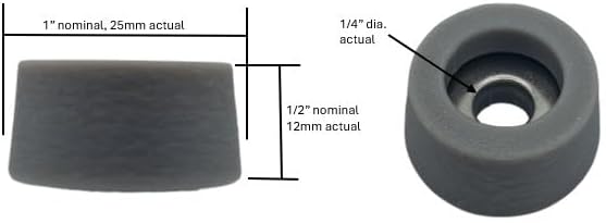 Pies parachoques poliuretano 1pulg gris pack 8