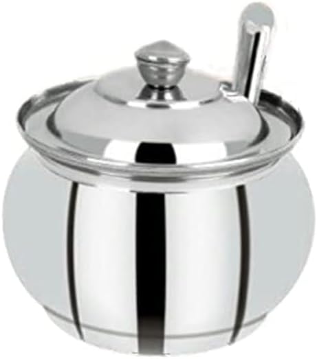 Olla de acero inoxidable con cuchara y tapa diseño Matka