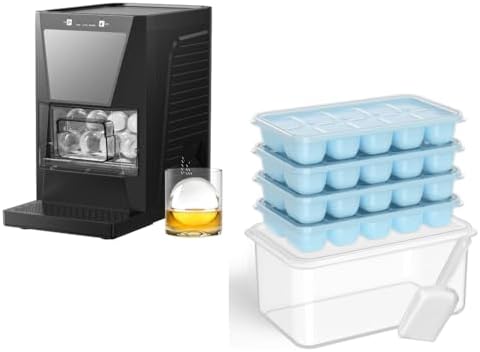 Molde para cubos de hielo con bandeja 4 piezas máquina de bolas de hielo transparente