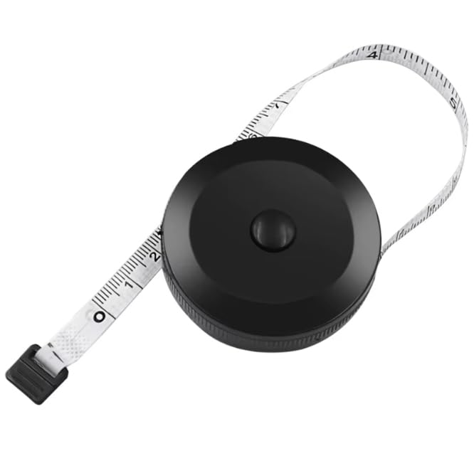 Cinta métrica negra doble cara 60pulg retráctil ABS