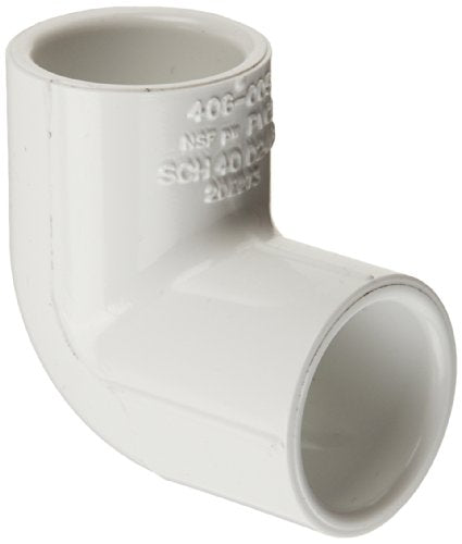 Codo PVC 90 grados horario 40 1-1/2 pulg blanco