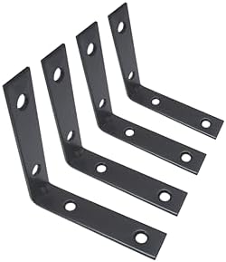 Soporte esquina acero negro mate 4x4x7/8 4 Pzas