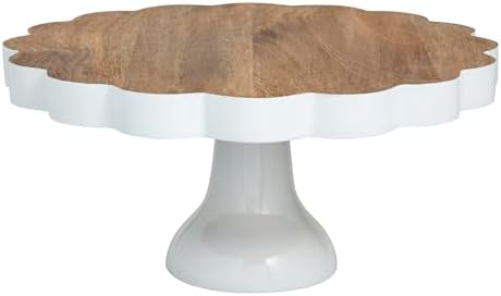 Servidor pedestal festoneado de madera