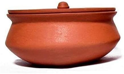 Cuenco de arcilla para cuajada Handi Dahi con tapa y mango