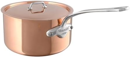 Sartén cobre con tapa mango acero inox 2.8qt