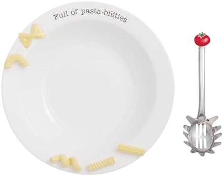 Plato servir pasta cerámica blanca