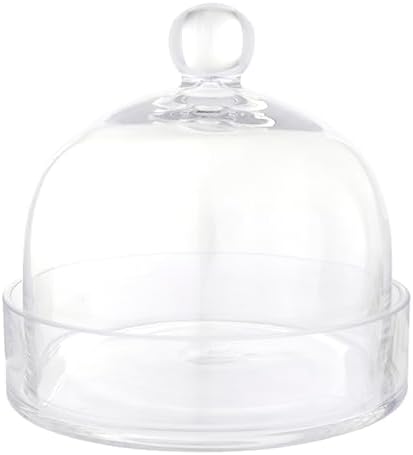 Bandeja postre plato vidrio cloche 7.75x7 transparente