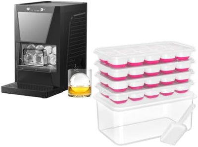 Bandejas hielo contenedor set 4 máquina hielo 2.2pulg