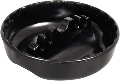 Cenicero redondo negro de melamina resistente para barra de discoteca