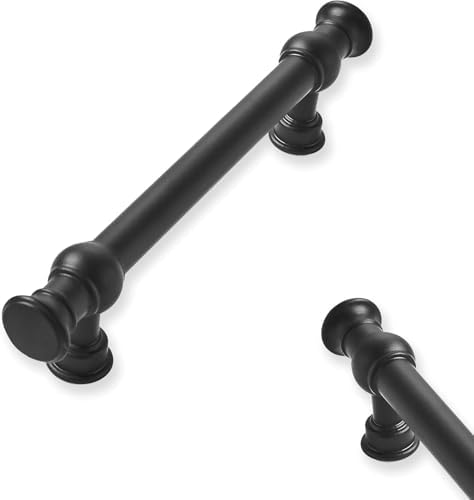 Pack 2 Tiradores Gabinete 3pulg Negro Mate Sólidos Resistentes