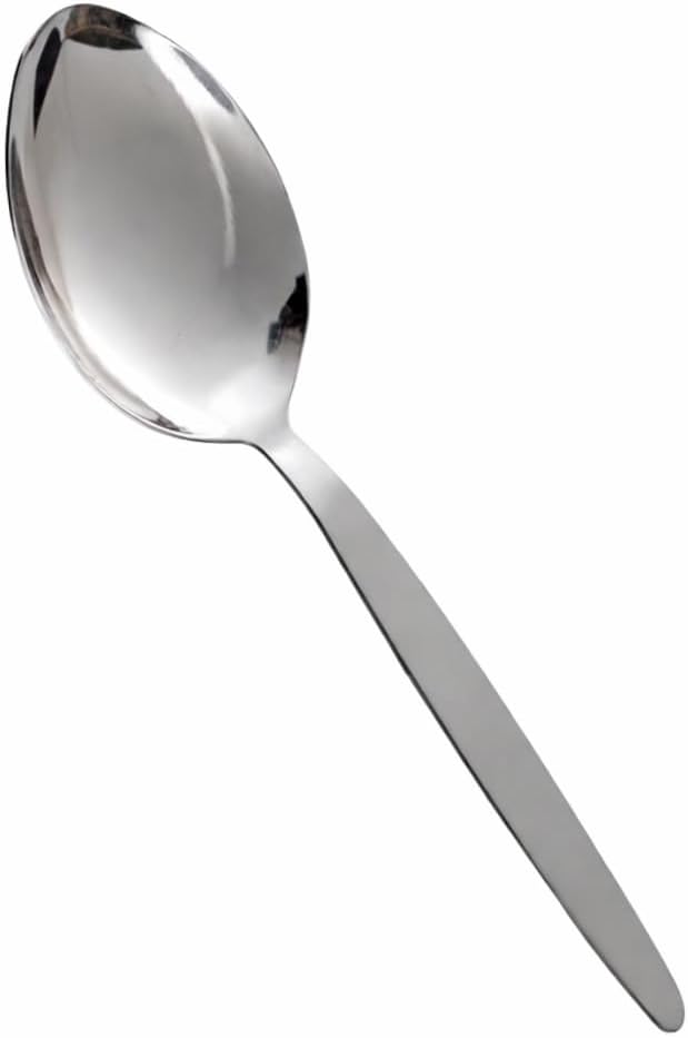 Cuchara de chef gris acero inoxidable 9 pulgadas con cuenco pulido y mango mate