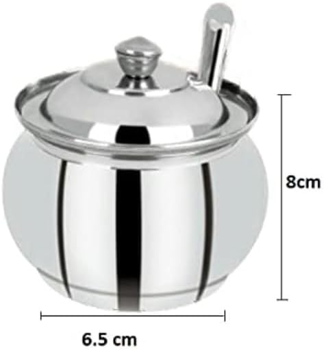 Olla de acero inoxidable con cuchara y tapa diseño Matka