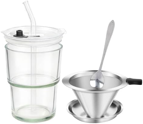 Cafetera de inmersión para uso individual con filtro de acero inoxidable reutilizable